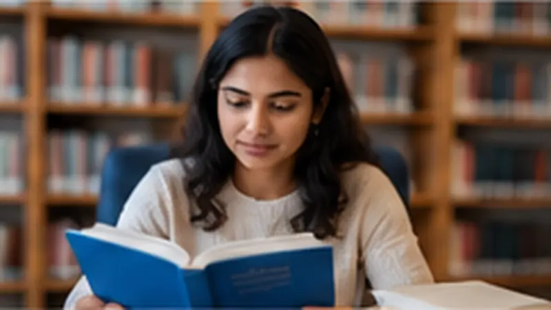 Learner preparing for IELTS Reading with study materials