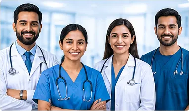 Healthcare professional preparing for OET classes and English communication